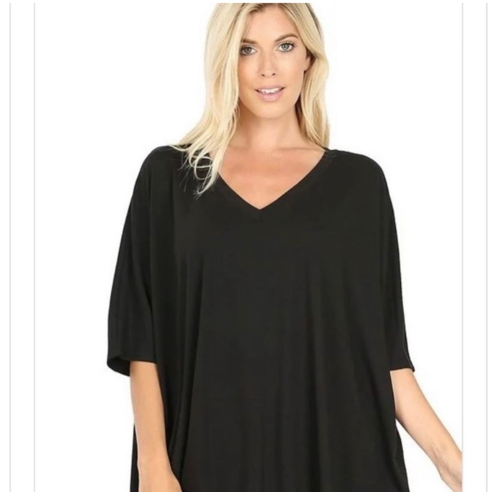 Elegant Black V-Neck Women's Top